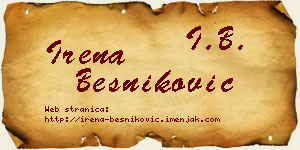 Irena Besniković vizit kartica